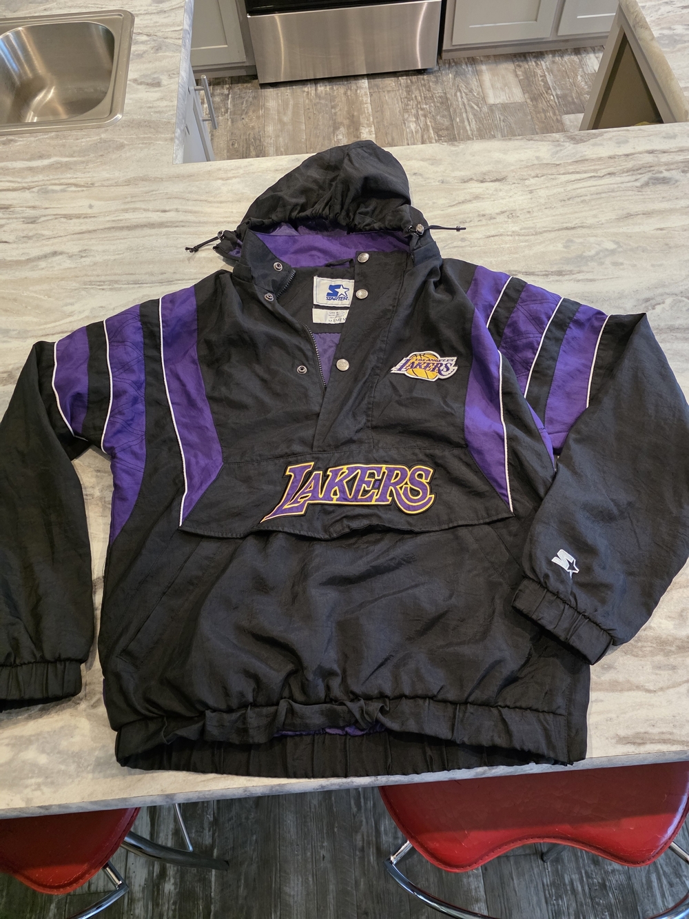 Los Angeles Lakers Kids Hooded Pullover Jacket - Black & Purple